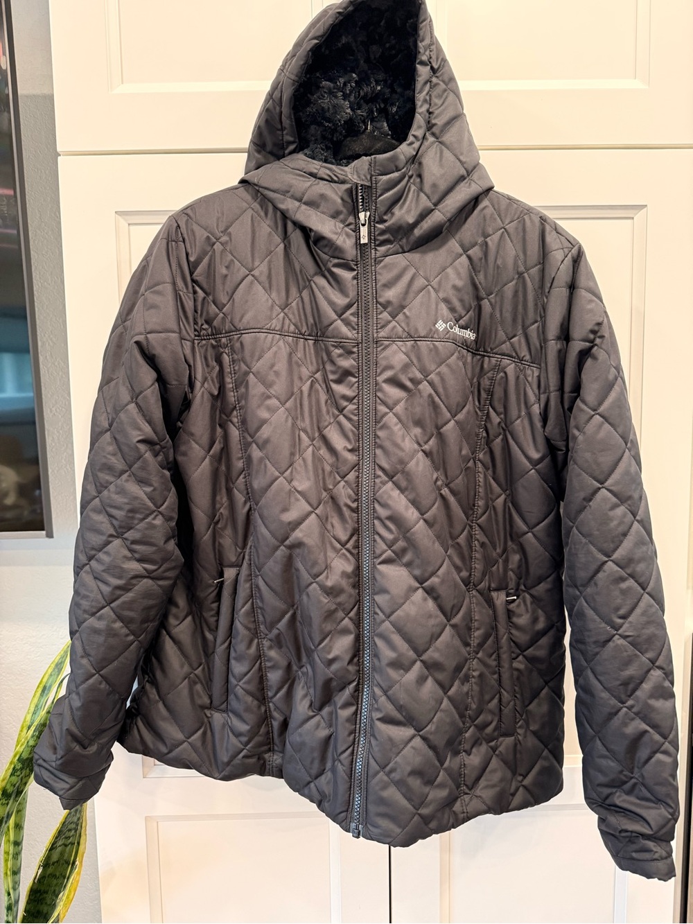 Columbia Black Quilted Hooded Puffer Jacket